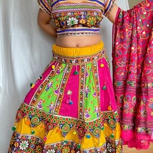 Indian Lehenga Garba Choli Colorful Gujurati